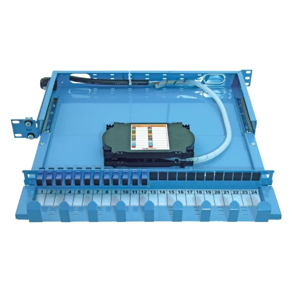 1U 19’’ ve ETSI Kablo Yöneticili Teleskopik Fiber Optik Patch Panel CAN-FPP-700-02